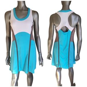 80B. Bolle Stylish Blue and White Sleeveless Tennis Dress - Size Lg.